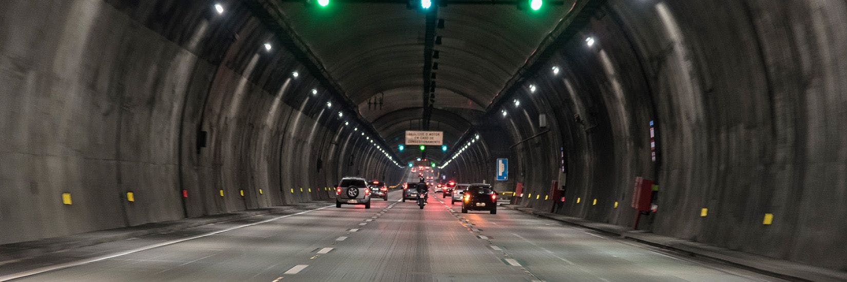 Image of tunnel with cars driving